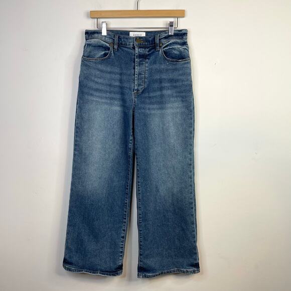 Evereve The Ever Trouser High Waist Wide Leg Cropped Stretch Jeans womens 29 - Picture 2 of 15